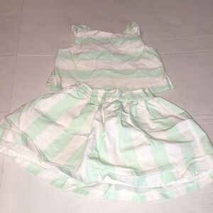 Janie And Jack Toddler Baby Girl Spring Easter Outfit Top And Skirt Set |12-18 M